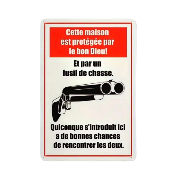 Plaque métallique fusil