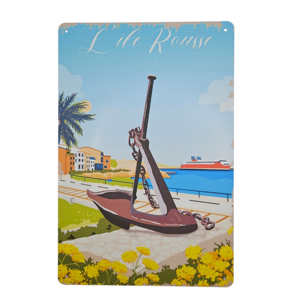 Plaque métallique Île Rousse - Corse