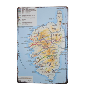 Plaque métallique carte Corse