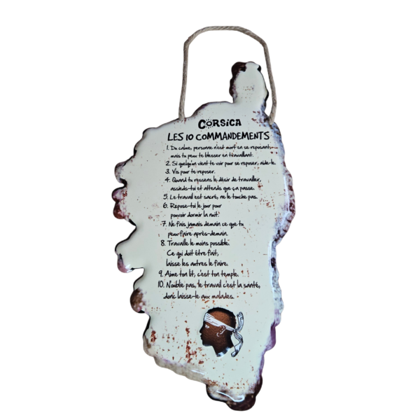 Plaque métallique grand modèle les 10 commandements corses