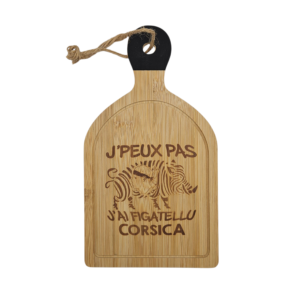 Planche à découper en bambou "J'peux pas j'ai figatellu"