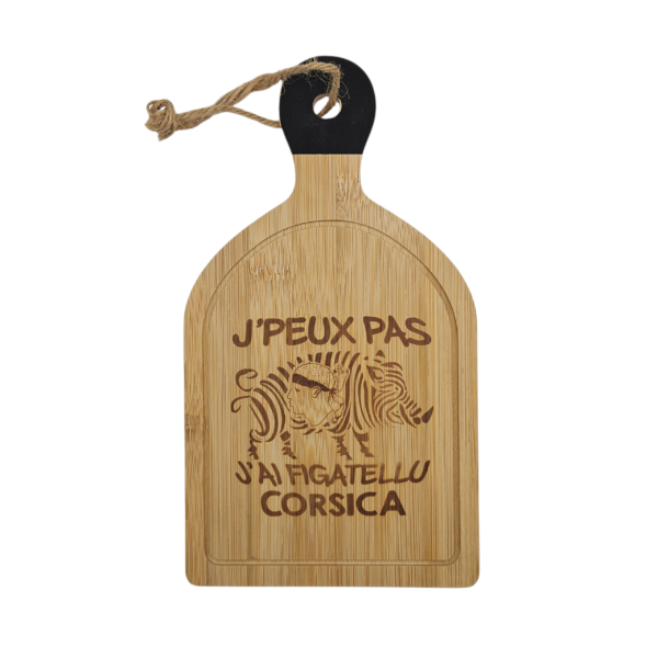 Planche à découper en bambou "J'peux pas j'ai figatellu"