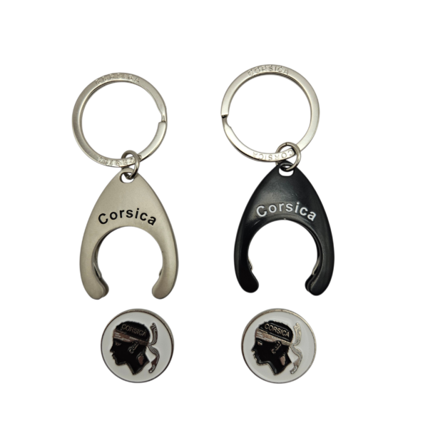 Porte clés avec jeton de caddie Corsica