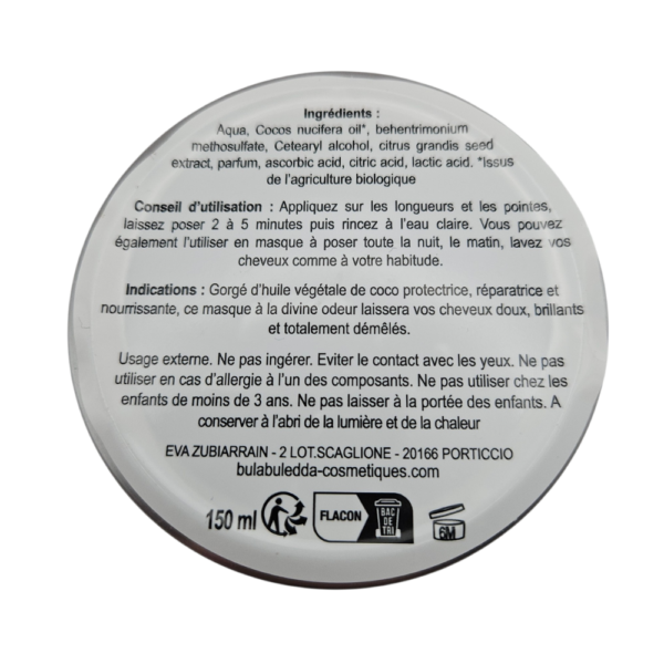 2026/03/1000104055.png Forza, masque cheveux nourrissant à l'huile de coco et à la Zilia. Fabriqué en Corse 150 ml