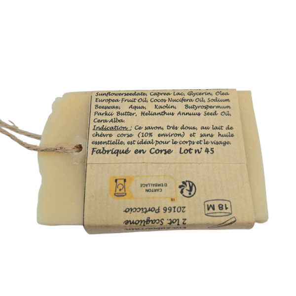 2026/03/1000104067.png Savon solide au lait de chèvre frais de Corse saponifié à froid. Fabriqué en Corse. 100 gr