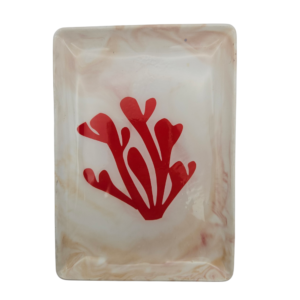 Pièce unique. Plateau/Vide poche motif corail. Création artisanale corse.