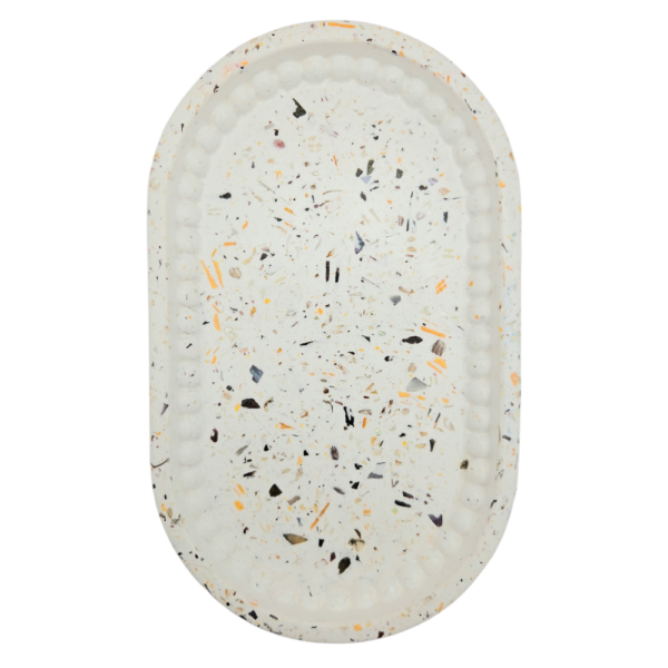 Pièce unique. Plateau/vide poche coquillages concassés. Création artisanale corse.