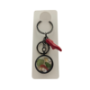 Porte-clés "Mille et un trésors" avec corail corse véritable et œil de Sainte-Lucie. Création artisanale corse.