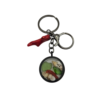 Porte-clés "Mille et un trésors" avec corail corse véritable et œil de Sainte-Lucie. Création artisanale corse.