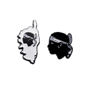 Lot de 2 pin's: Tête de Maure et Corse