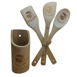 Ensemble de 3 ustensiles de cuisine Corsica et pot en bambou