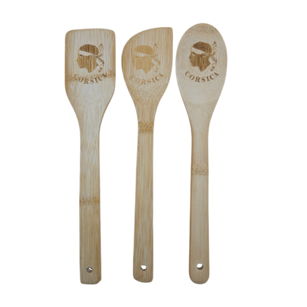 Ensemble de 3 ustensiles de cuisine Corsica et pot en bambou